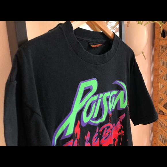Vintage 1990 Poison Brockum Tour Tee Band Shirt - Picture 5 of 15